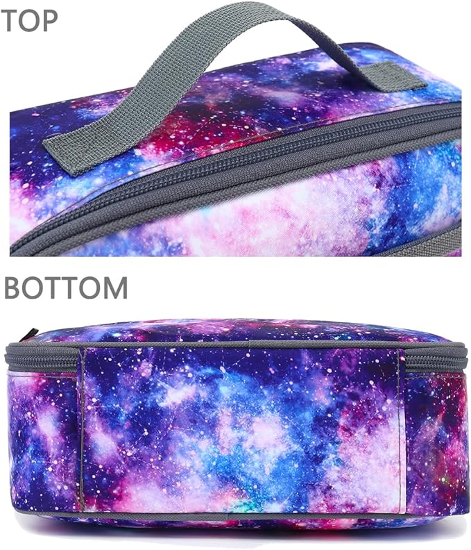 FlowFly Kids Lunch box Insulated Soft Bag Mini Cooler Back to School Thermal Meal Tote Kit for Girls, Boys,Galaxy