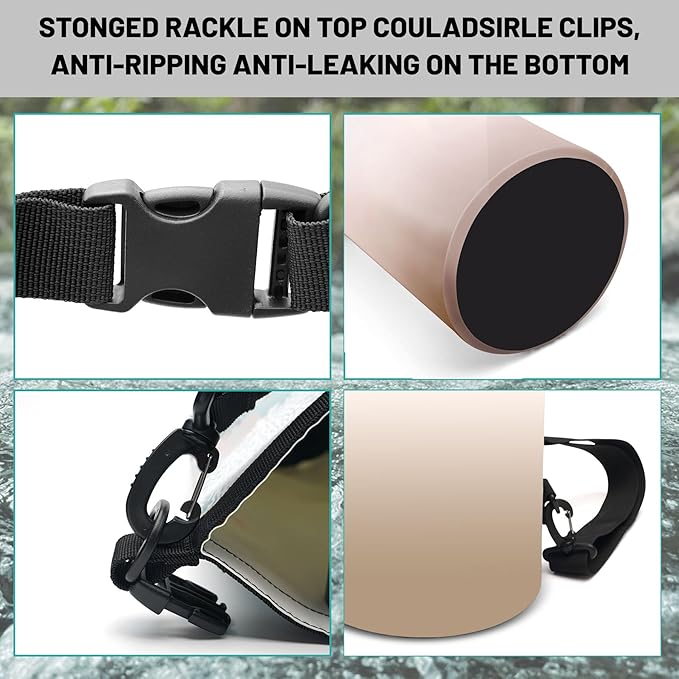 Waterproof Dry Bag - Roll Top Teal Beige Ombre Backpack 5L/10L/20L Floating and Lightweight for Kayaking, Boating, Fishing, Swimming and Camping with Waterproof Phone Case