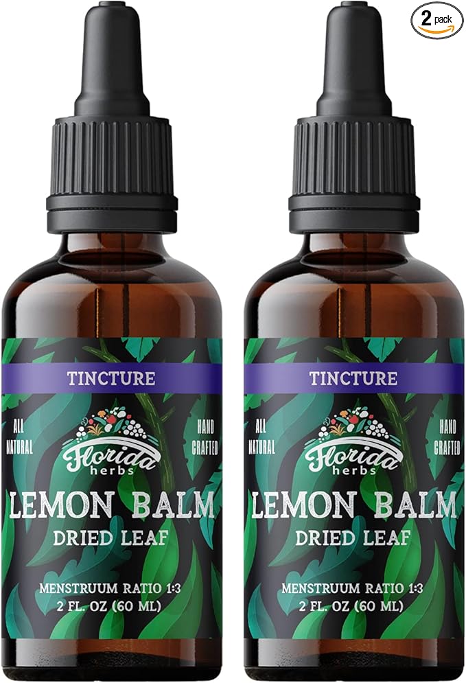 Lemon Balm Tincture - Organic Lemons Drops - Lemon Balm Extract 2 Fl. Oz - Dried Lemon Balm Made in USA - Organic 2 Pack