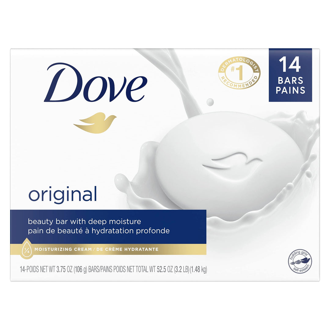 Dove Beauty Bar Gentle Skin Cleanser Moisturizing For Gentle Soft Skin Care Original Made With 1/4 Moisturizing Cream 3.75 Oz, 1