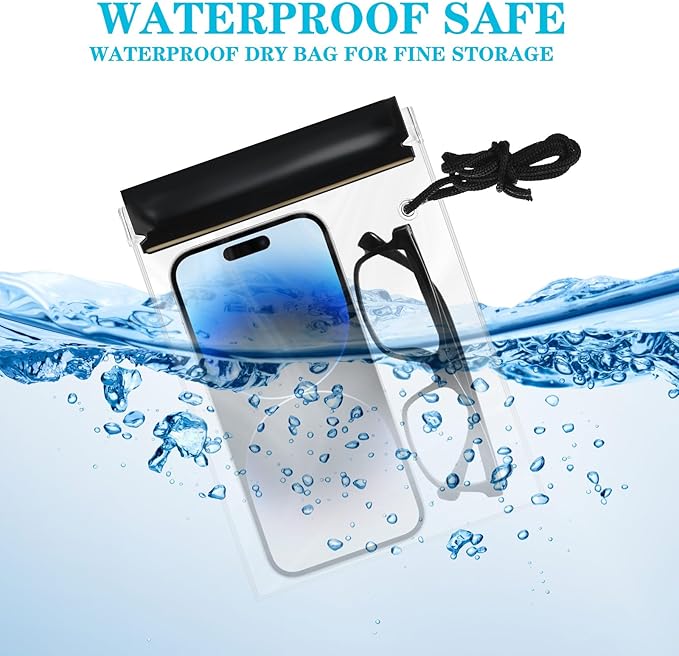 15 Pack Waterproof Bags Clear Water Tight Pouch Holder 3 Sizes Dry Bags Boating Waterproof Cases Sealable Phone Pouch for iPhone iPad Maps Camera Document Holder Kayaking Swimming Beach