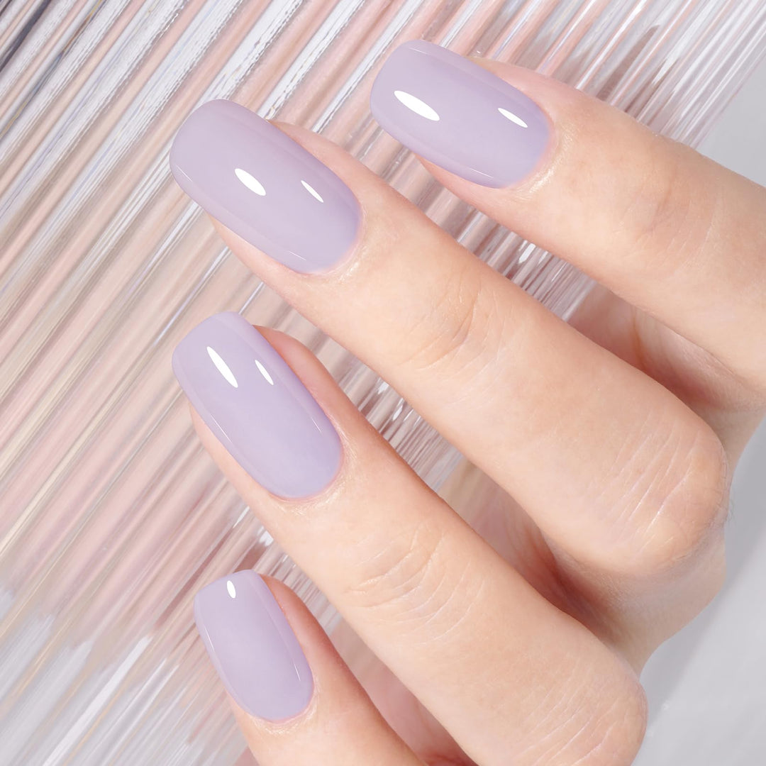 TOMICCA Pastel Gel Nail Polish, 1 Pcs Purple Gel Polish, Nail Polish Gel, Soak Off UV Cure Light Purple Colors Nail Art Macarons Manicure Salon DIY