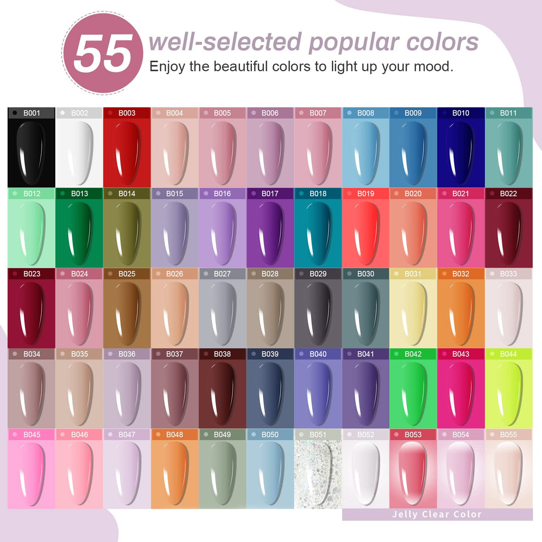 32+4 Pcs Gel Nail Polish Kit | Glitter Soak Off Gel for DIY Manicure