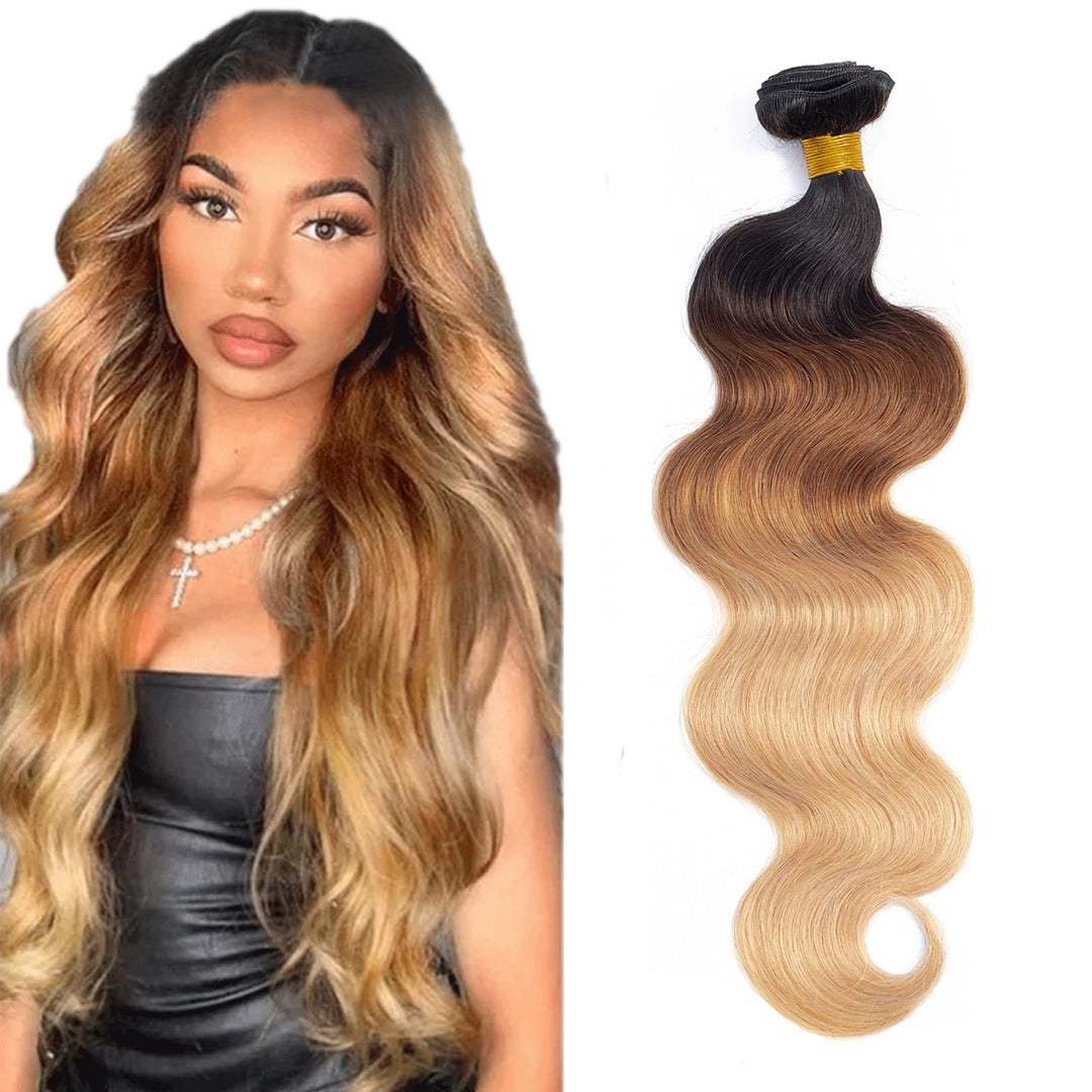 12A Grade Ombre Bundles Human Hair 18 Inch Brazilian Virgin Ombre Blonde Body Wave Hair 1 Bundle 100% Unprocessed Virgin Remy Hu