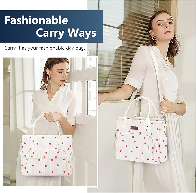 Lunch Bag Lunch Box Women - Leakproof Insulated Lunch Cooler Bag for Women - Large Lunch Tote Bags Adults, Corduroy Apple