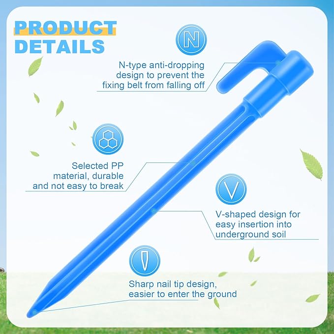 24 Pack Plastic Tent Stakes 5.7 Inch Heavy Duty Canopy Anchoring Pegs Plastic Tent Pegs Sand Stakes Outdoor Beach Spikes for Camping, Gardening, Landscaping, Backpacking(Multi Colors)