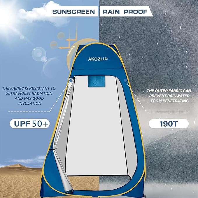 AKOZLIN Portable Pop Up Shower Tent Instant Privacy Dressing Changing Tent Outdoor Shower Room Camp Toilet Tent