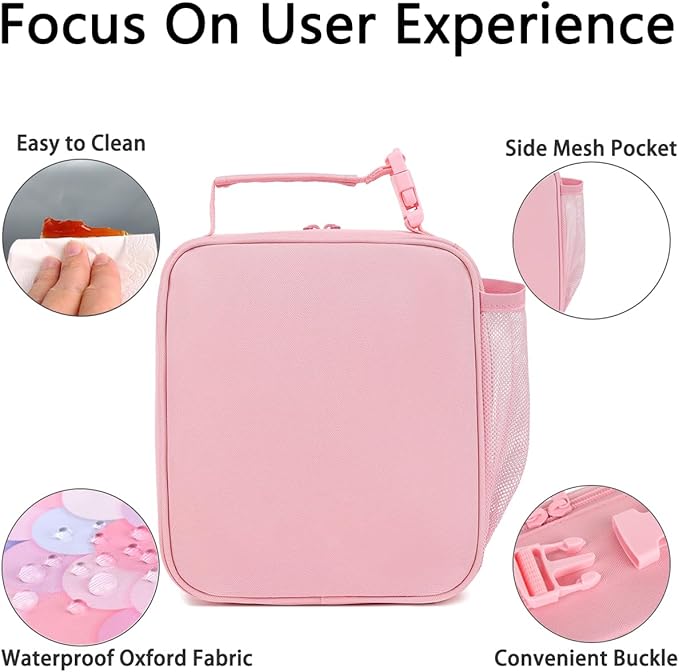 Lunch Box for Kids Boys Girls Men Women, Insulated Small Soft Cooler Lunch Bag Kit for School Work Picnic Travel - Reusable Portable lunchbox, Colorful
