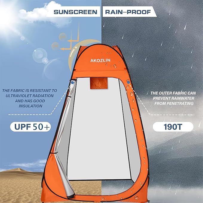 AKOZLIN Portable Pop Up Shower Tent Instant Privacy Dressing Changing Tent Outdoor Shower Room Camp Toilet Tent