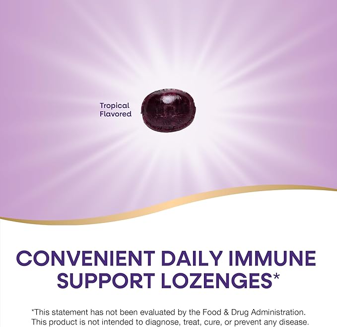 Nature’s Way Sambucus Immune Lozenges, High Potency Vitamin C, Elderberry, 24 Tropical Flavored Lozenges (Packaging May Vary)