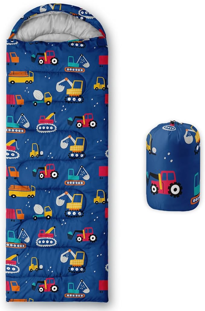 AILONEN Kids Floral Cat Camping Sleeping Bags,Lightweight & Waterproof,3 Season Warm & Cool Weather,Kawaii Kitten Sleeping Bags for Girls Adults,Travelling,Outdoors