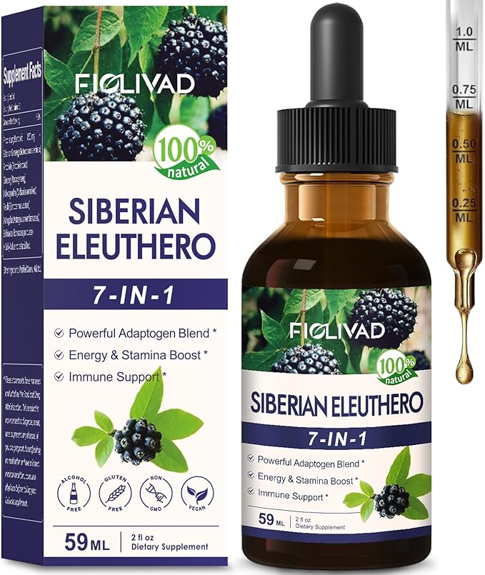 Herbal Drops Extract with Siberian Ginseng, Powerful Adaptogen Blend, Energy & Stamina Boost & Immune Support. 6oz-Original