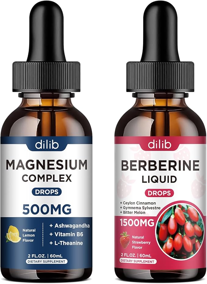 Magnesium Glycinate Liquid Drops with Citrate, Malate Liquid Berberine Supplement