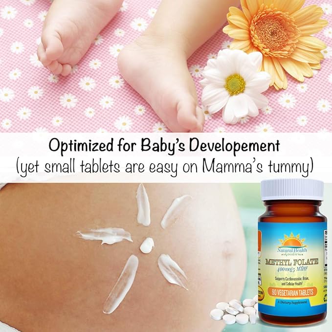 Active Folate Quatrefolic Acid 5-MTHF Methylfolate Smart Choice for Prenatal Heart & Brain Development vs Synthetic Folic Acid