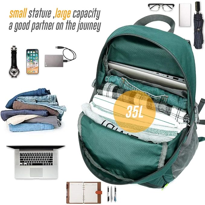 35L Lightweight Packable Backpack Waterproof Durable Hiking Travel Backpack Daypack