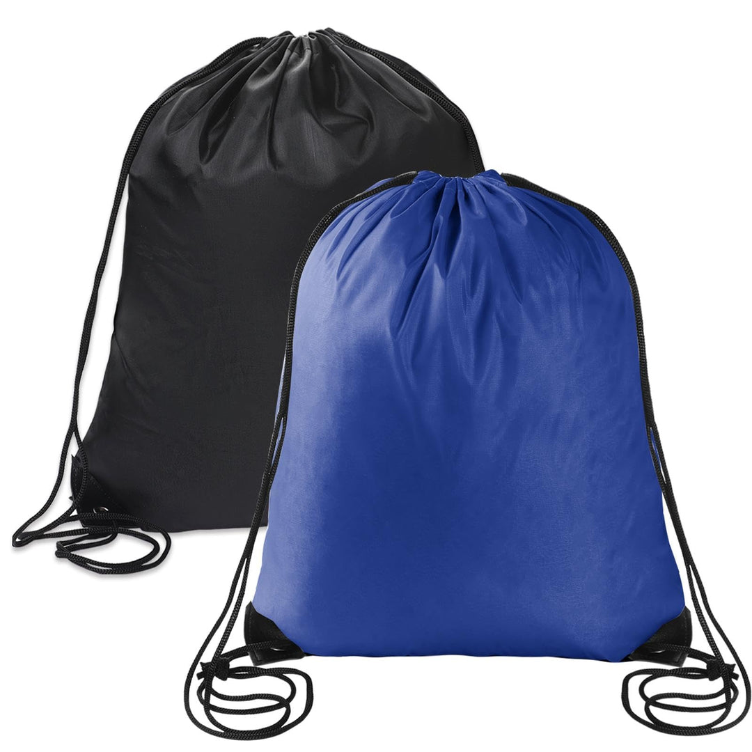 Sliverdew 2 Pcs Drawstring Backpack Bags Sports Cinch Sack String Bags Black Dark Blue Drawstring Gym Bag Draw String Backpack Bulk Swimming String Bags