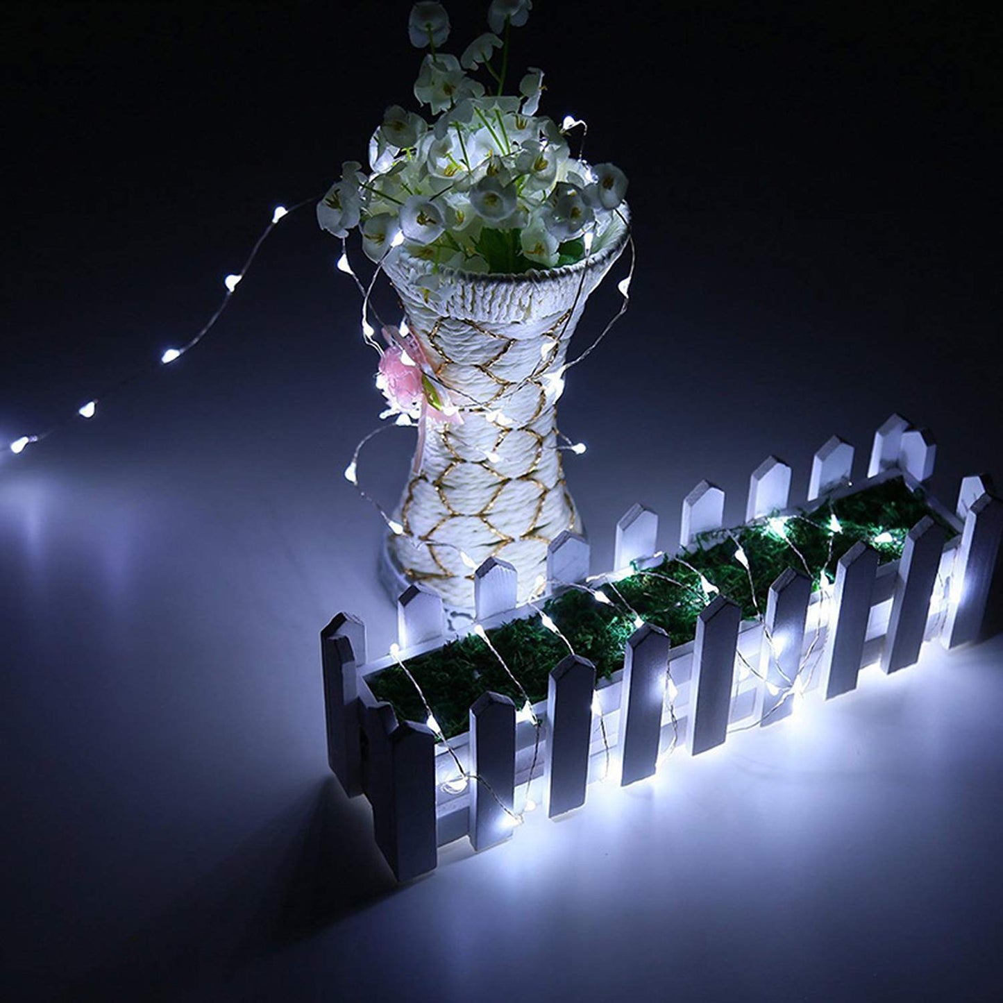 10 Pack LED Fairy Lights(Cold White), 2M 20 LEDs DIY Copper Wire String Lights for Bedroom, Garden, Wedding, Birthday, Party, Christmas, Halloween, Home Decorations