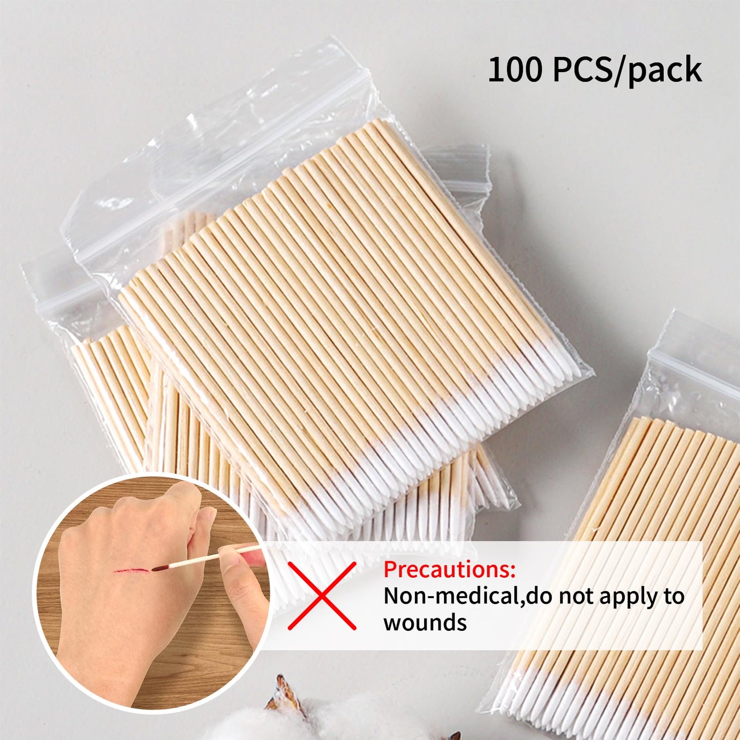 1000Pcs Cotton Buds,Pointed Cotton Buds,Microblading Cotton Swab, for Eyebrow Tattoo Beauty Make-up Color Nail Seam Dedicated Dirty Picking, Wood Handle Small Pointed Tip Head