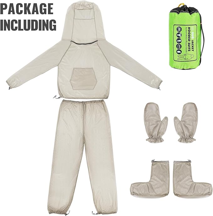 2/4pcs Mosquito Bug Suit for Men Women, Full Body Mosquito Net Suit Breathable Mesh Proof Clothing for Fishing, Hiking