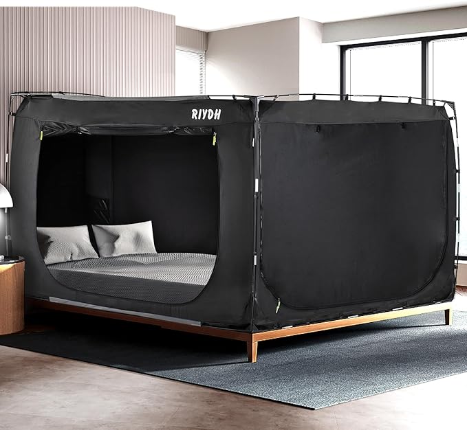Bed Tent Bed Canopy King Size Tents for Adult and Kids- Original Design Portable Dream Tent Indoor Sleeping Tents 80% Blackout with 3 Doors Breathable Big Space Tents