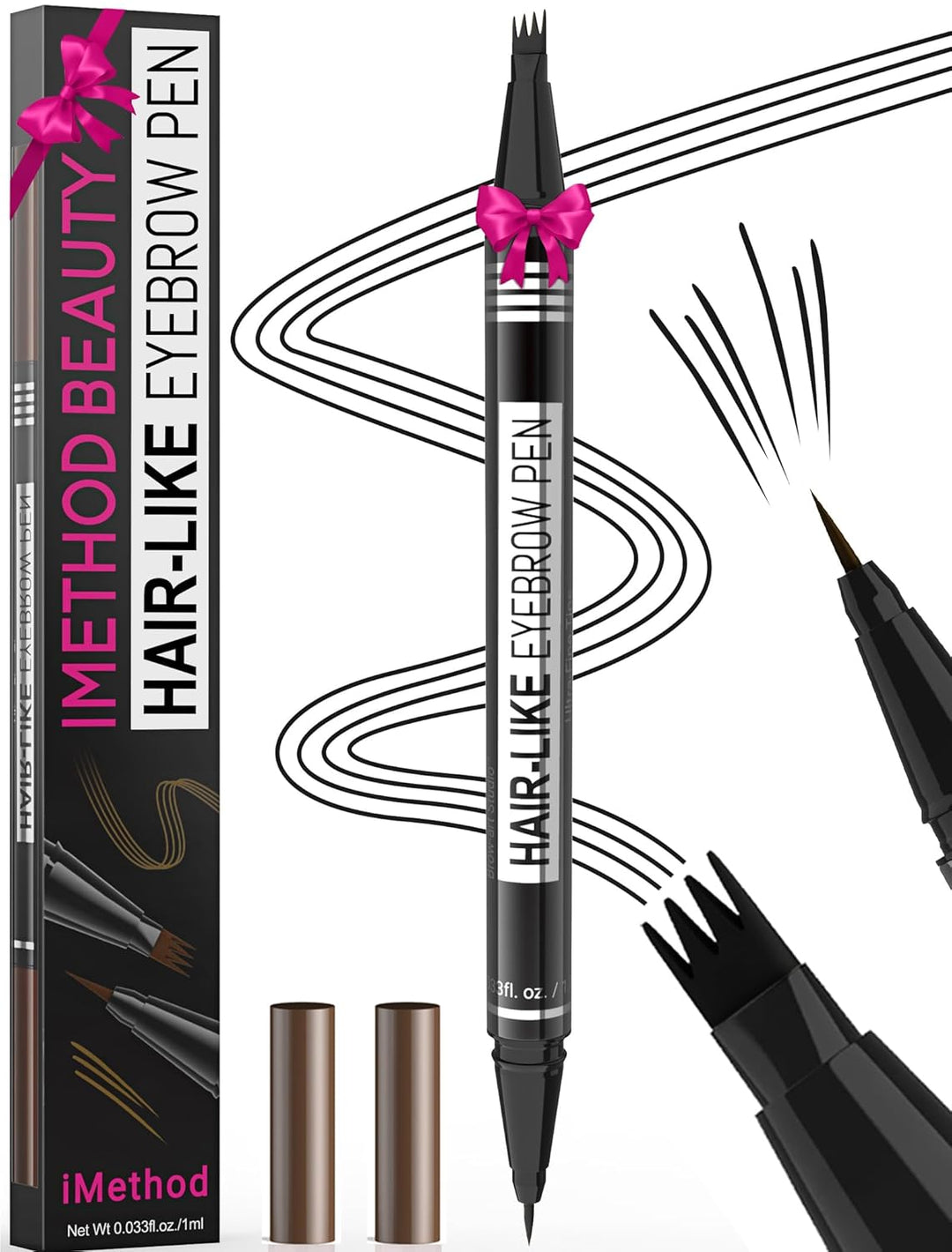 iMethod Microblading Eyebrow Pen | 2-in-1 Dark Brown Eyebrow Pencil for Women