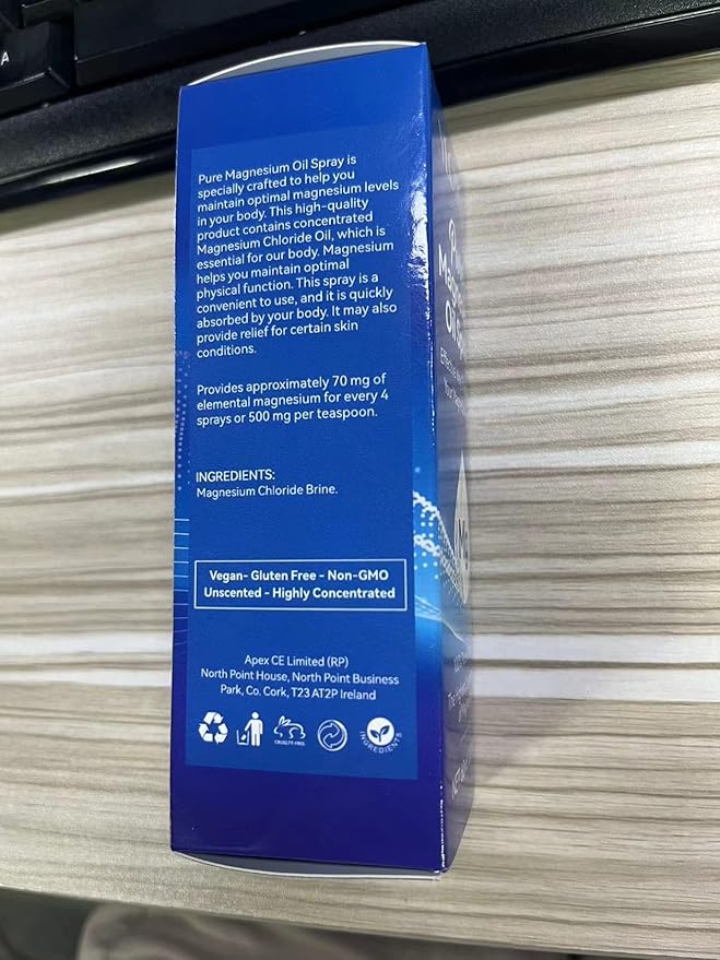 Magnesium Oil Spray - Pure Magnesium - Spray Magnesium for Feet & Sleep (2.02 Fl Oz), Blue