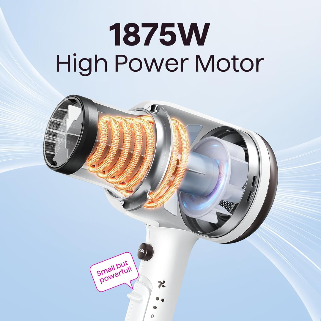 Wavytalk 1875W Ionic Hair Dryer | Diffuser & Comb for Curly Hair | Green