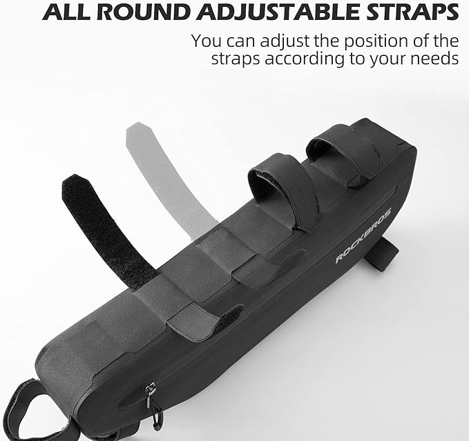 ROCK BROS Bike Frame Bag Waterproof Bike Triangle Bag Bicycle Under Top Tube Bag Corner Pouch Storage Bag Approx. 3 Litres for Cycling Accessories