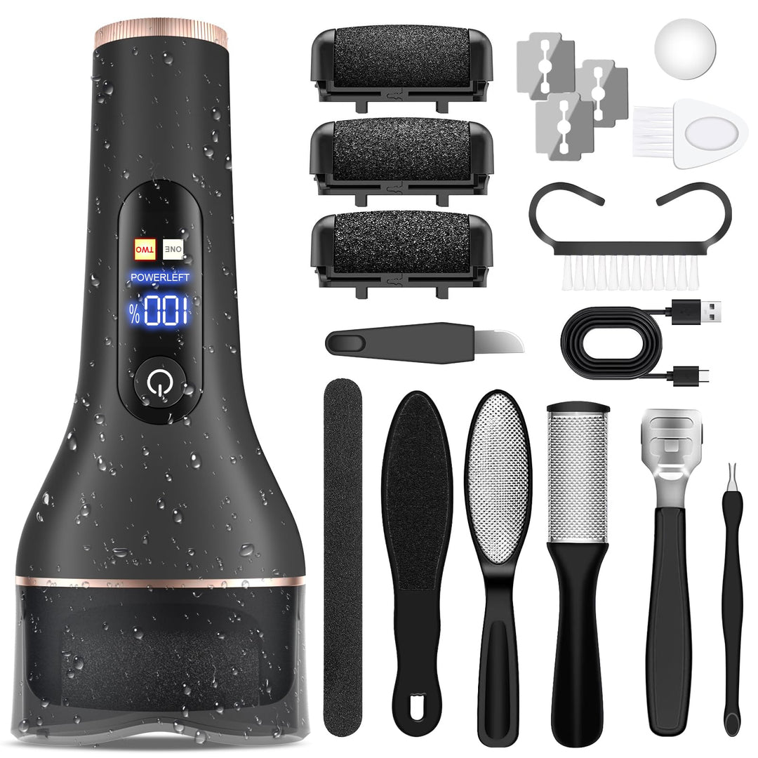 Electric Callus Remover for Feet,Rechargeable Portable Electronic Foot File Pedicure Kits,Professional Waterproof Pedi Feet Care Tools Wet&Dry Foot Scrubber File Perfect for Hard Cracked Dry Dead Skin