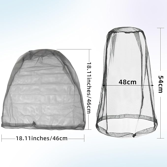 Wholelovein 8 Pack Mosquito Covers Wearable Head Net Face Mesh Protecting Net Mosquito Fly Insects Bugs