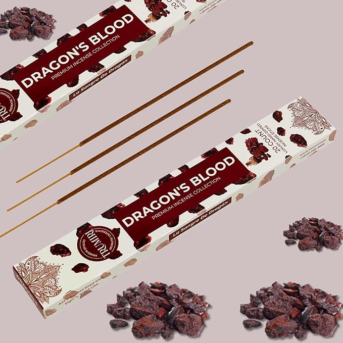 Dragons Blood Incense Sticks for Protection - Total 40 Insence-Sticks - Dual Pack of 20 Insense - Inciensos - Inscents - Natural Non Toxic Ingredients - Incents - Incence - Inscense - Insents