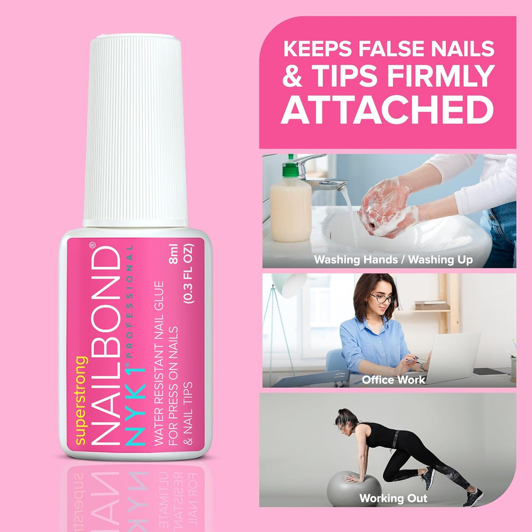 Super Strong Nail Glue | 8ml Brush-On for Press-On & Acrylic Nails – Long-Lasting