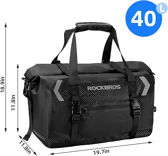 ROCKBROS Waterproof Duffel Bag 20-60L Motorcycle Travel Dry Duffel Bag for Motorcycling Boating Kayaking Camping Fishing Outdoor Adventure for Men Women