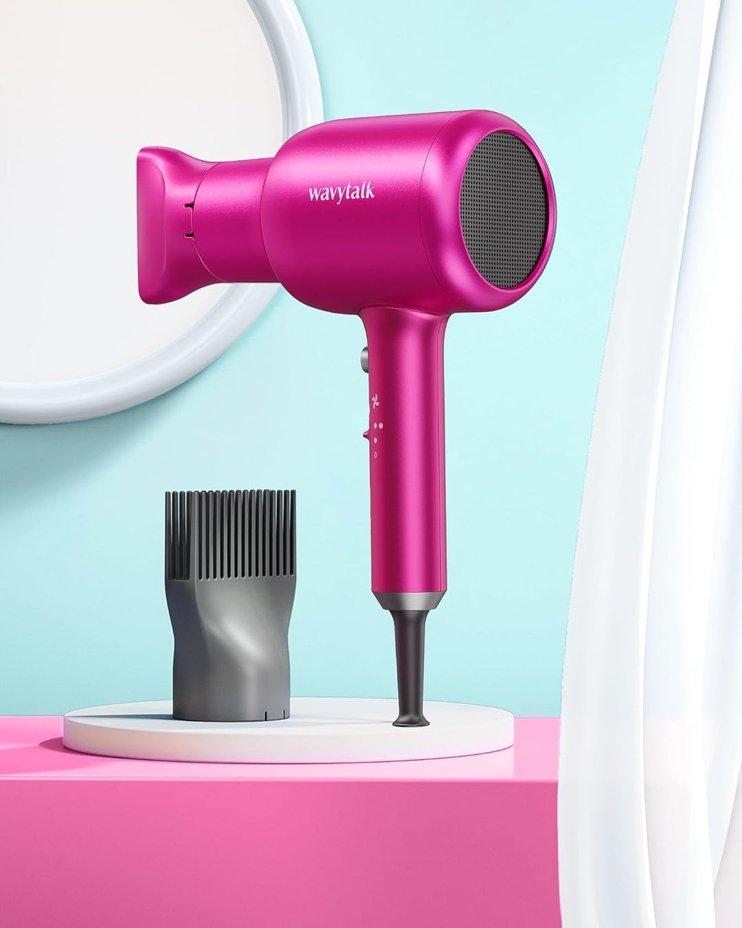 Wavytalk 1875W Ionic Hair Dryer | Diffuser & Comb for Curly Hair | Green