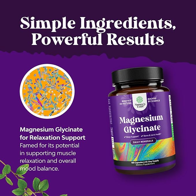 Pure Magnesium Glycinate 400mg Per Serving - Vegan High Absorption Chelated Magnesium Capsules for Women & Men with Elemental 400mg for Mood Sleep and Relaxation Support - 45 Servings