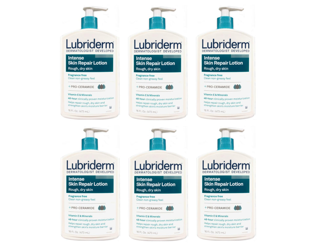 Lubriderm Intense Dry Skin Repair Lotion for Relief of Rough, Dry Skin, Fast Absorbing, 16 fl. Oz (Pack of 6)