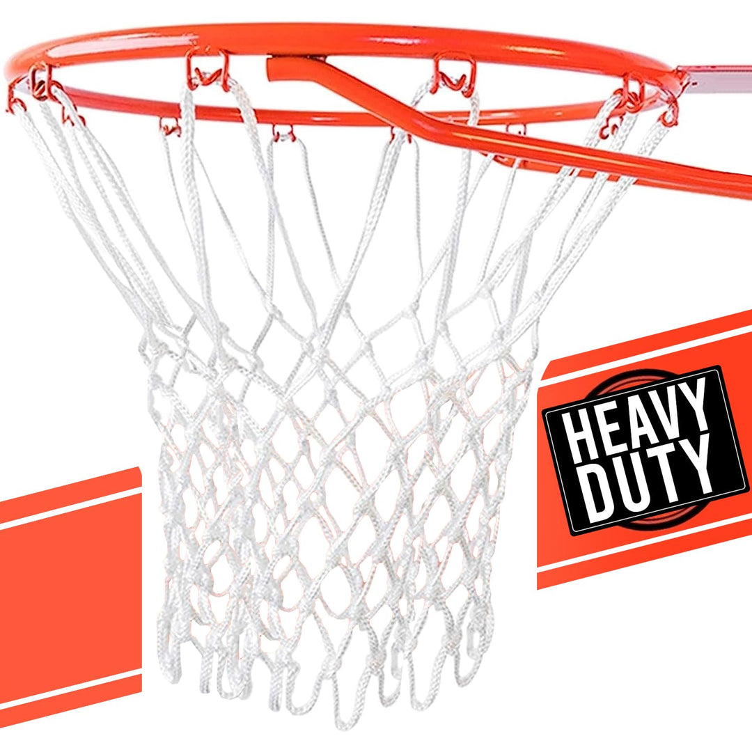 Ultra Sporting Goods Heavy Duty Basketball Net Replacement - All Weather Anti Whip, Fits Standard Indoor or Outdoor Rims - 12 Loops (White)