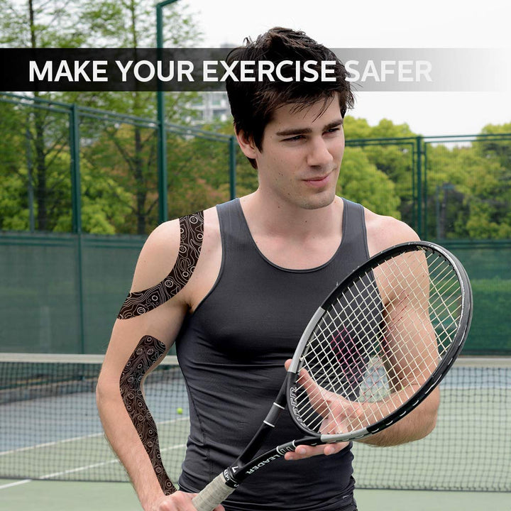 OK TAPE PRO Kinesiology Tape, 2inch x Long Roll 16ft Free Cut Tape, Elastic Athletic Tape Therapeutic Latex Free, Red+Black