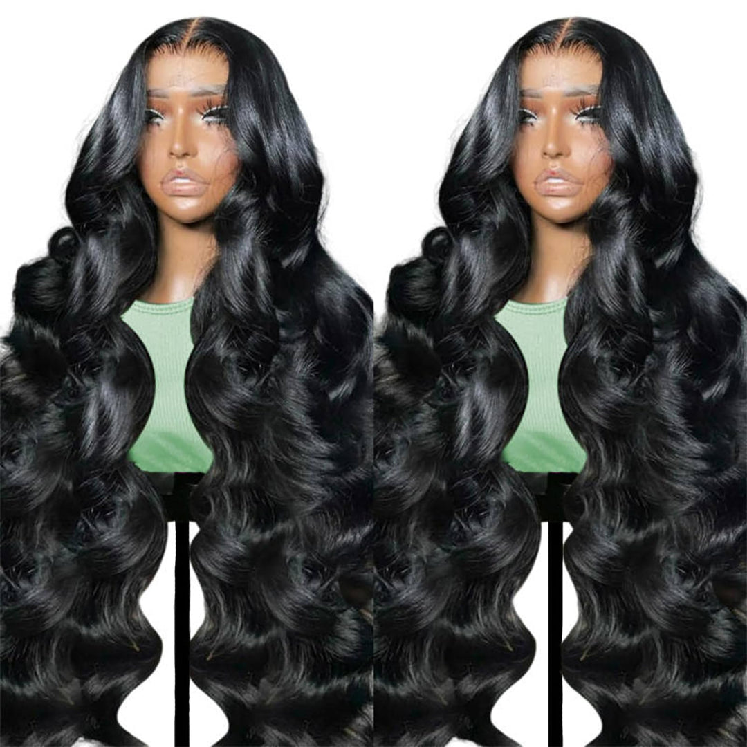34 Inch Body Wave Lace Front Wigs Human Hair Pre Plucked Hd Transparent 13X6 Lace Frontal Wigs Human Hair 180% Density Human Hai