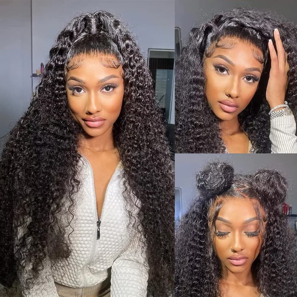 13X4 Lace Front Wigs Human Hair 180% Density Human Hair Wigs For Black Women Deep Wave Lace Front Wigs Human Hair Pre Plucked Wi