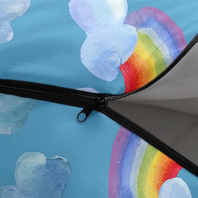 AILONEN Cartoon Fox Camping Sleeping Bag for Boys Girls Adults,Lightweight & Waterproof,3 Season Warm & Cold Weather,Portable,Kawaii Fox Printed Sleeping Bag,Traveling,Camping,Hiking