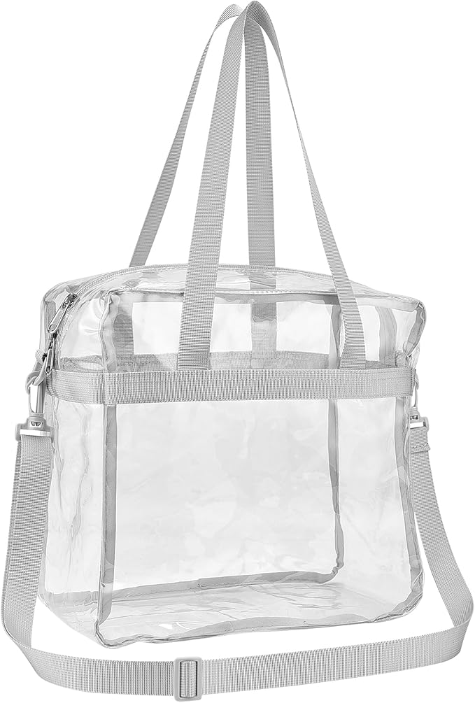 USPECLARE Clear Tote Stadium Approved, Security Travel & Gym Clear Bag for Work Sports Games Concerts