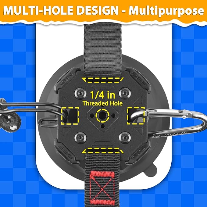 2PCS Upgrade Heavy Duty Rotating Vacuum Suction Cups Anchor Hooks With 2PCS Buckles ,Large Hook Suction Cup Hangers,Strong Suction Cup Hook for RV Awning Camping Outdoor,Window Suction Cups With Hook