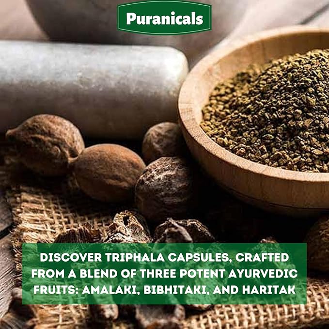 Triphala Premium 320 Capsules Non-GMO and Gluten Free | Herbal Supplement | 600 mg Per Serving | Made with Amla Bibhitaki Haritaki Powder