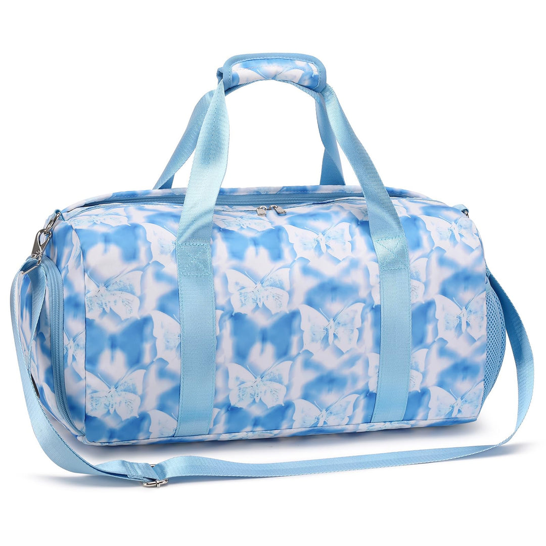 Sports Duffel for Girls Butterfly Dance Bag Teen Duffle Bag Girls Gymnastics Bag Overnight Weekender Bag Teen Gym Bag Travel Duffle Sleepover Carry On Bag Ballet Bag with Shoe Compartments