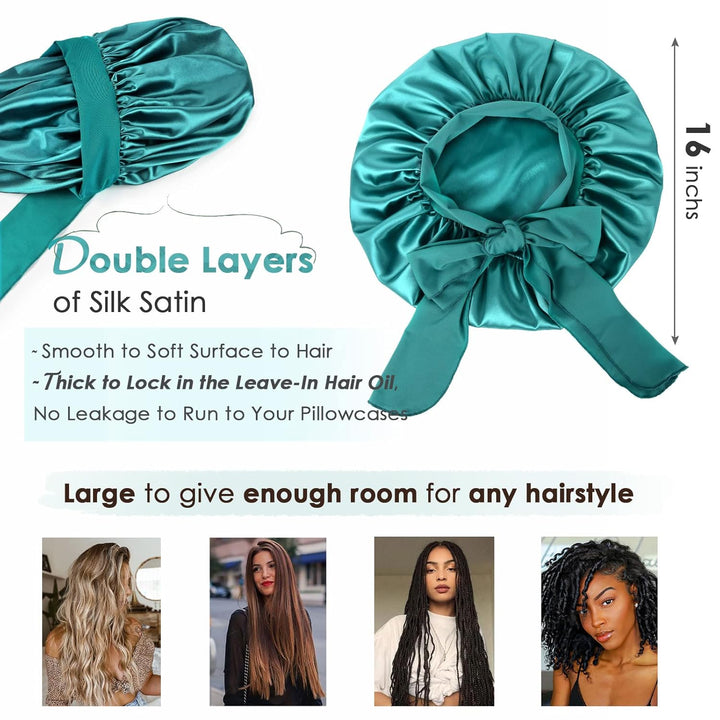 Silk Bonnet for Sleeping | Double Layer Satin Lined | Purple Hair Protection