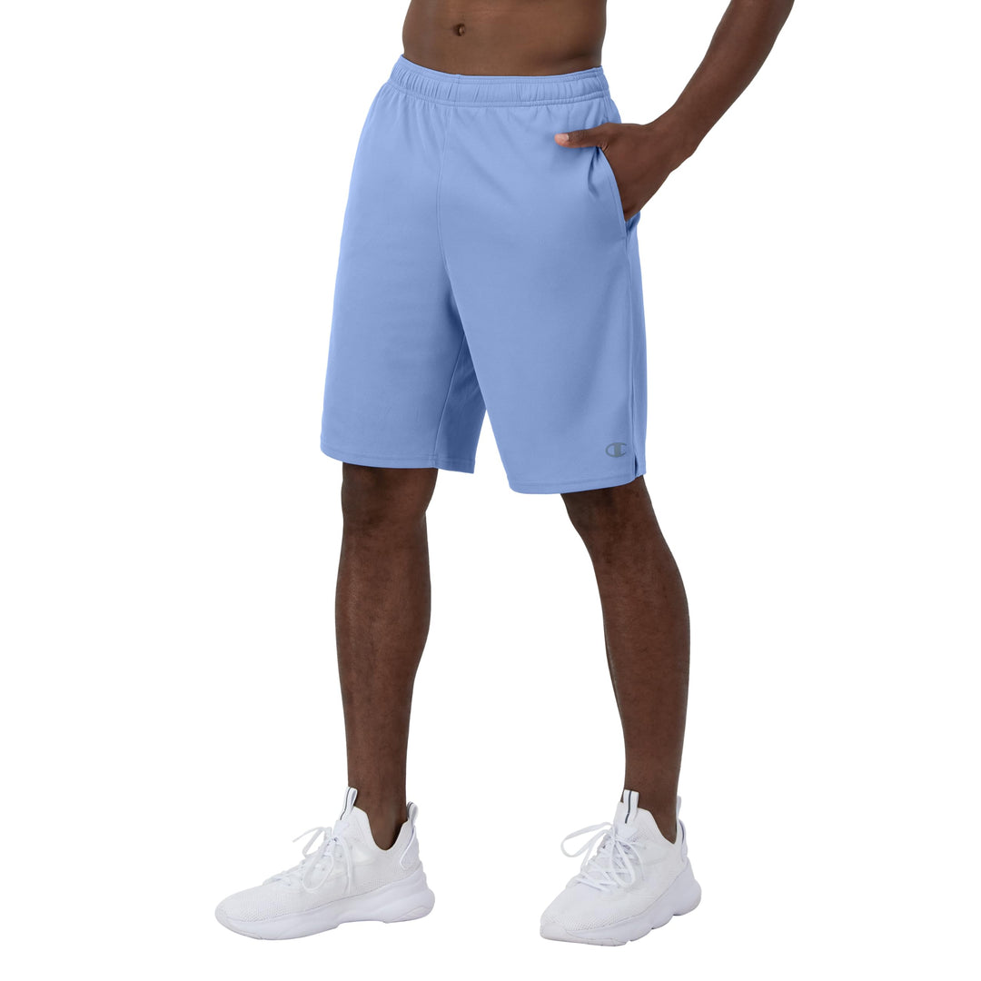 Champion Sport, Moisture Wicking, Athletic Men, Gym Shorts (Reg. or Big & Tall), Plaster Blue C Logo