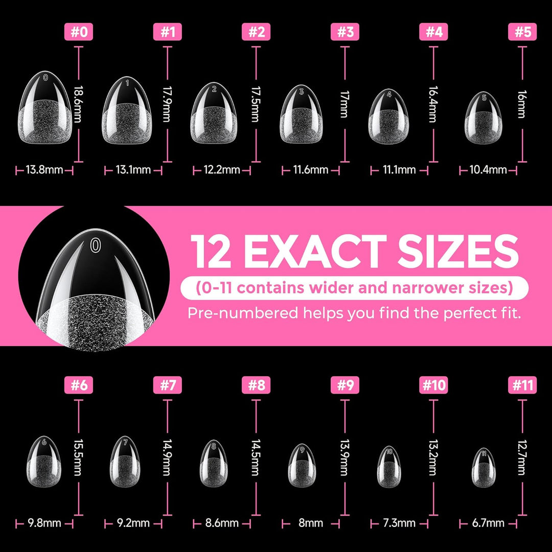 XXL Square Gel Nail Tips | 120 PCS Extra Long | No C Curve | DIY Home Use