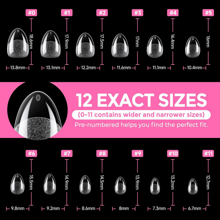 XXL Square Gel Nail Tips | 120 PCS Extra Long | No C Curve | DIY Home Use
