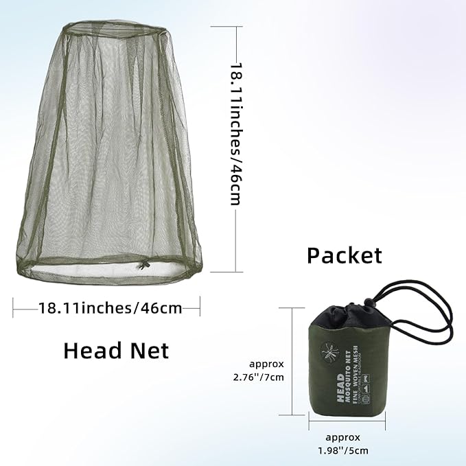 Wholelovein 8 Pack Mosquito Covers Wearable Head Net Face Mesh Protecting Net Mosquito Fly Insects Bugs